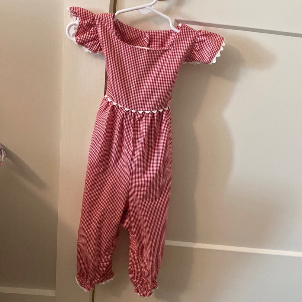 COPY - Girls Lullaby Set red gingham onesie